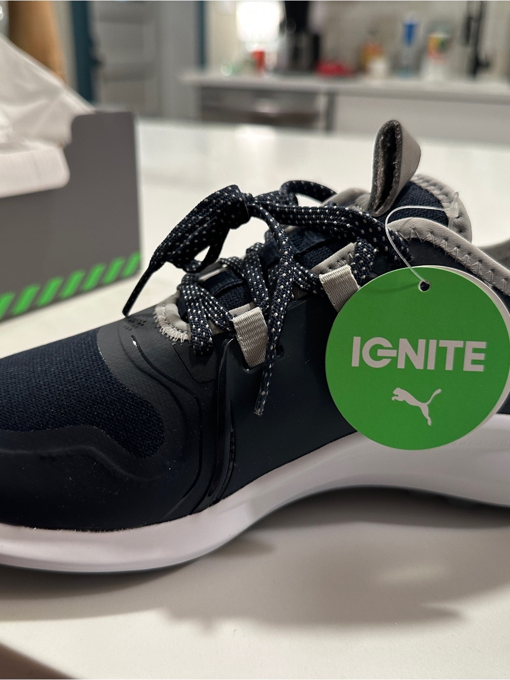 Puma Navy and White IGNITE FASTEN8 Women’s Spikeless Gold Shoes